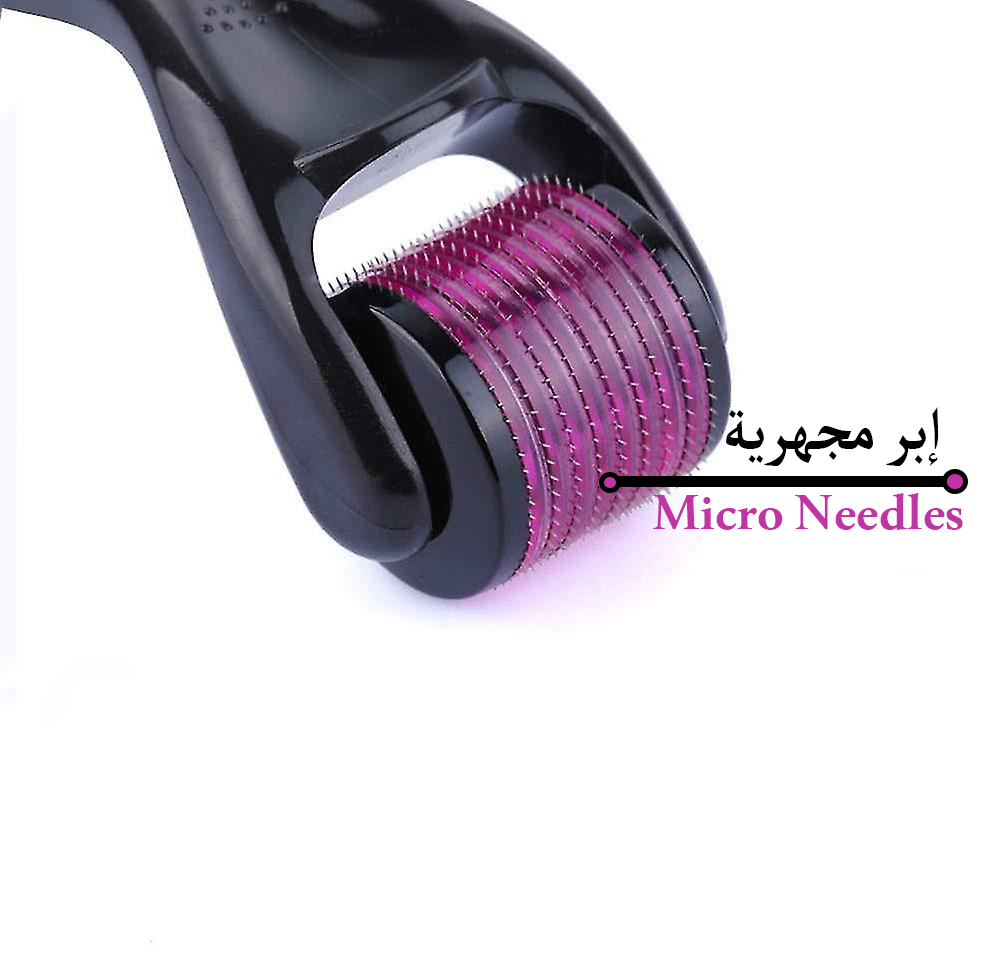 ديرمارولر ذات إبر دقيقة بطول 1.0mm لإنبات شعر الرأس واللحية والحاجب - تقوي بصيلات الشعر وتقلل تساقطه - تزيد من كثافة الشعر - آمنه على الجلد ولا تسبب جروح - للنساء والرجال
