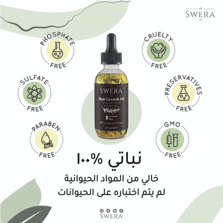 زيــت طبيـعي لتكثيف الشعر وعلاج التساقط - ثمان زيوت طبيعية ممزوجة في زيت واحد - مناسب لجميع أنواع الشعر - للنساء والرجال